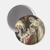 ヴィンテージ新婚者、花嫁ビクトリアンの花束 マグネット (正面/裏面)