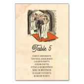 ヴィンテージ新婦イラストレーション素朴結婚ズ テーブルナンバー (正面)