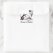 ヴィンテージ新婦パーソナライズされたの結婚ステッカー スクエアシール (バッグ)