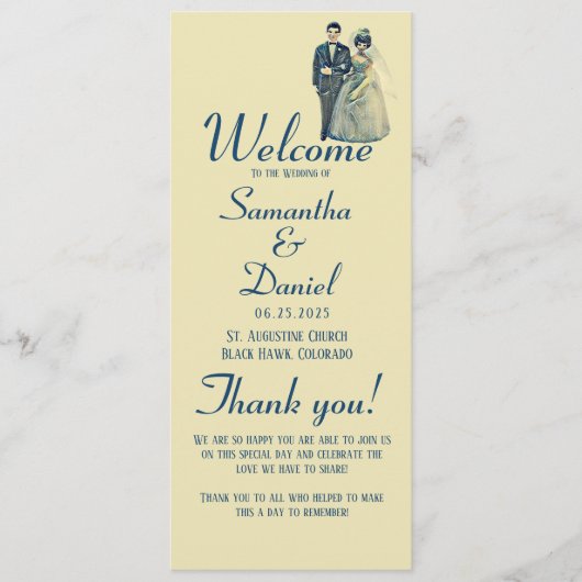 ヴィンテージ新婦結婚の式 プログラム (正面)