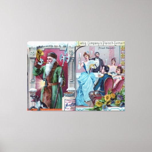 ヴィンテージ新年お祝い：リービッ広告グ キャンバスプリント (正面)