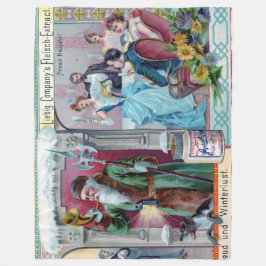 ヴィンテージ新年お祝い：リービッ広告グ フリースブランケット