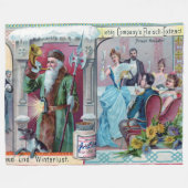 ヴィンテージ新年お祝い：リービッ広告グ フリースブランケット (正面(横))