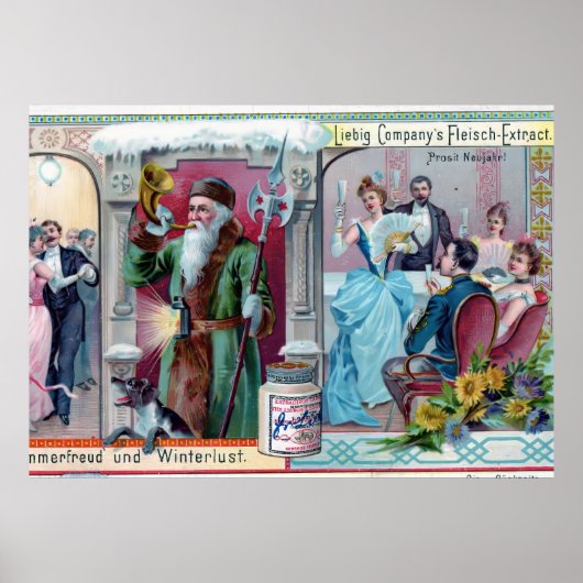 ヴィンテージ新年お祝い：リービッ広告グ ポスター (正面)