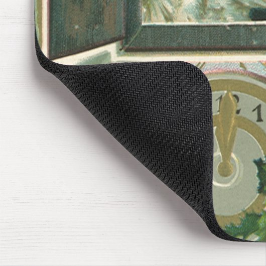 ヴィンテージ新年のあいさつ、女ビクトリアンの子ウィンドウ マウスパッド (コーナー)