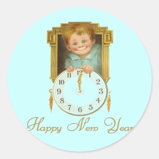 ヴィンテージ新年のシール ラウンドシール (正面)