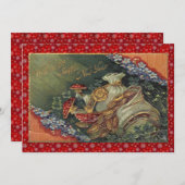 ヴィンテージ新年のパーティー 招待状 (正面/裏面)