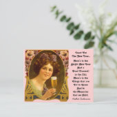 ヴィンテージ新年の乾杯シャンパンガールポストカード シーズンポストカード (スタンド正面)