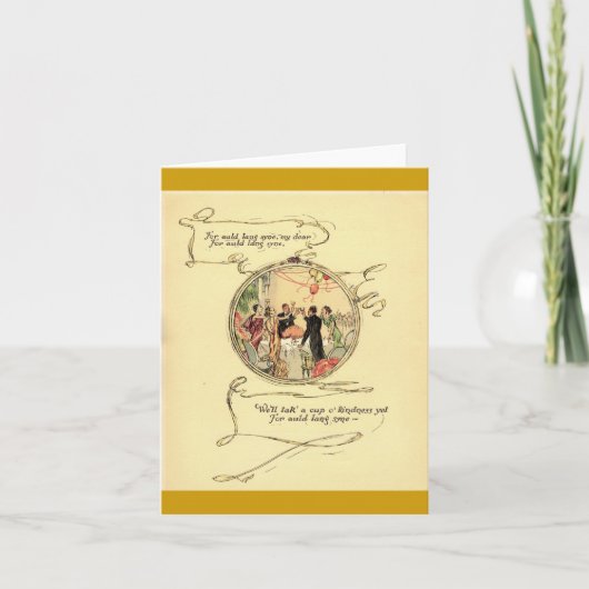 ヴィンテージ新年のUld Langシンカード サンキューカード (正面)