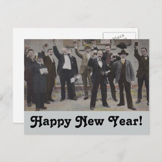 ヴィンテージ新年トーストトーストトースト倶楽部はがき シーズンポストカード (正面/裏面)