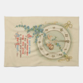 ヴィンテージ新年ベビー時計 キッチンタオル (横)