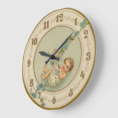 ヴィンテージ新年ベビー時計 ラージ壁時計 (傾斜)