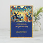 ヴィンテージ新年会パーティータイム招待状 招待状 (スタンド正面)