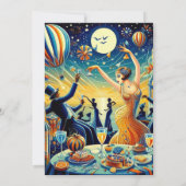 ヴィンテージ新年会パーティータイム招待状 招待状 (裏面)