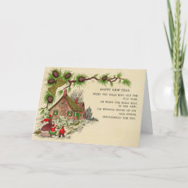 ヴィンテージ新年詩のホリデーカード シーズンカード