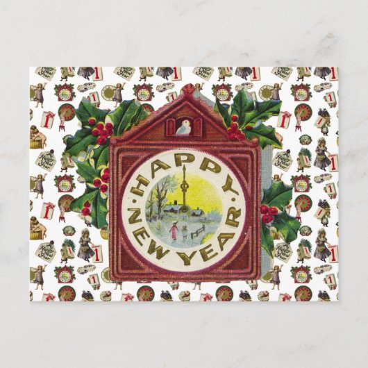 ヴィンテージ新年 シーズンポストカード (正面)