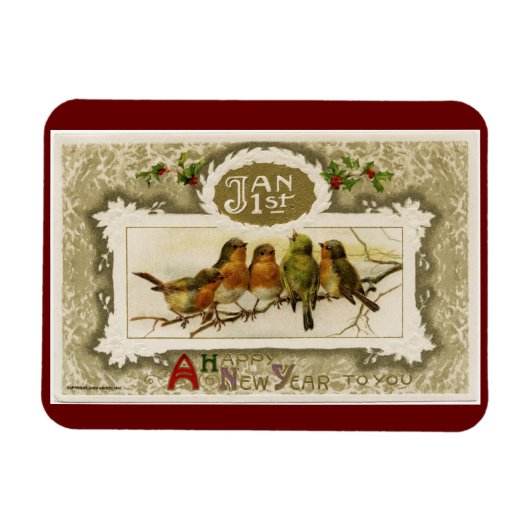 ヴィンテージ新年 マグネット (横)