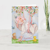 ヴィンテージ新生児おめでとうカード カード (正面)