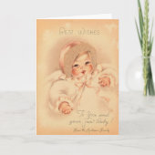 ヴィンテージ新生児おめでとうカード カード (正面)