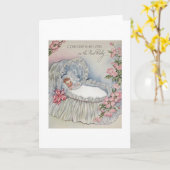 ヴィンテージ新生児おめでとうグリーティングカード カード (黄色い花)