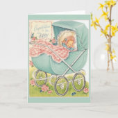 ヴィンテージ新生児おめでとうグリーティングカード カード (黄色い花)