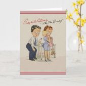 ヴィンテージ新生児おめでとうグリーティングカード カード (黄色い花)