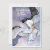 ヴィンテージ新生児おめでとうフラットカード (正面)