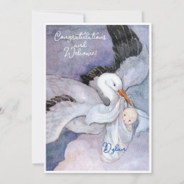 ヴィンテージ新生児おめでとうフラットカード