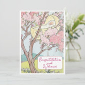 ヴィンテージ新生児おめでとうフラットカード (スタンド正面)