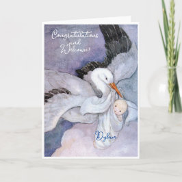 ヴィンテージ新生児おめでとうフラットカード カード