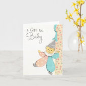 ヴィンテージ新生児カード カード (黄色い花)