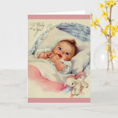 ヴィンテージ新生児グリーティングカード カード (黄色い花)