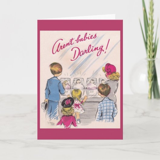 ヴィンテージ新生児子供部屋グリーティングカード カード (正面)