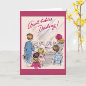 ヴィンテージ新生児子供部屋グリーティングカード カード (黄色い花)