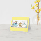 ヴィンテージ新生児祝い カード (黄色い花)