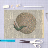 ヴィンテージ新聞とキジの切り離 薄葉紙 (クラフト)