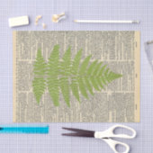 ヴィンテージ新聞とグリーンリーフデコpage 薄葉紙 (クラフト)