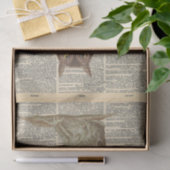 ヴィンテージ新聞とバームフクロウの切り離 薄葉紙 (ギフト)