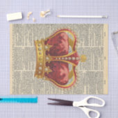 ヴィンテージ新聞とレッドクラウンデコpage 薄葉紙 (クラフト)