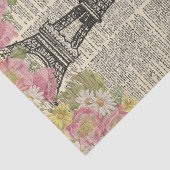 ヴィンテージ新聞と花パリスデクページ 薄葉紙 (詳細)