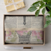 ヴィンテージ新聞と花パリスデクページ 薄葉紙 (ギフト)