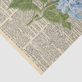 ヴィンテージ新聞と青い花の切り離 薄葉紙 (詳細)