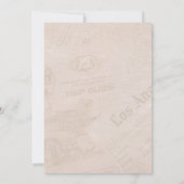 ヴィンテージ新聞のキンセアニエラ ネイビーブルー 招待状 (裏面)