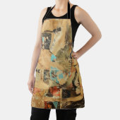 ヴィンテージ新聞のパッチワークコラージュ (8) エプロン (インサイチュ)