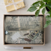 ヴィンテージ新聞のページと裁縫アクセサリー 薄葉紙 (ギフト)