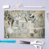 ヴィンテージ新聞のページと裁縫アクセサリー 薄葉紙 (クラフト)