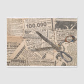 ヴィンテージ新聞の切り抜き、錆びた鋏 薄葉紙 (正面)