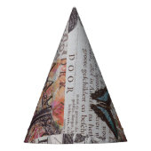 ヴィンテージ新聞の台本パリエッフェルタワー パーティーハット (正面)