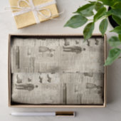 ヴィンテージ新聞の広告を並べて表示素朴する 薄葉紙 (ギフト)