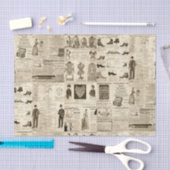 ヴィンテージ新聞の広告を並べて表示素朴する 薄葉紙 (クラフト)